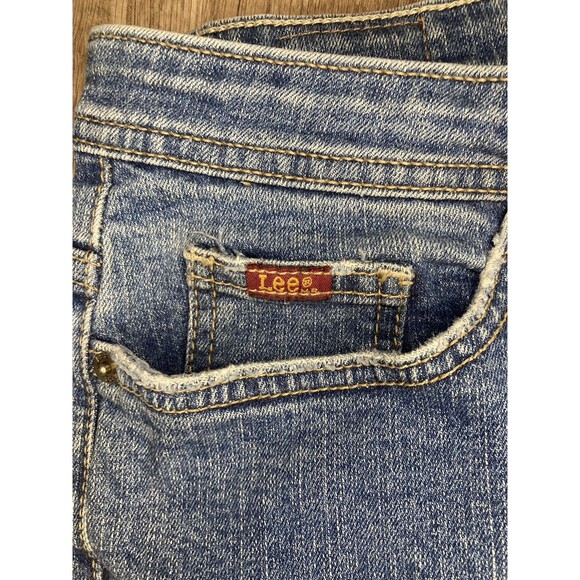 Lee Denim Blue Jeans Womens 16L Long 34x33.5 Mid Rise Mom Straight Boot - Picture 4 of 9
